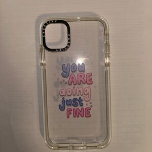 Casetify Clear Phone Case with Pink & Blue Positive Text